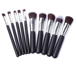 Black Bing Portable 10 Makeup Brushes Suit Beauty Tools