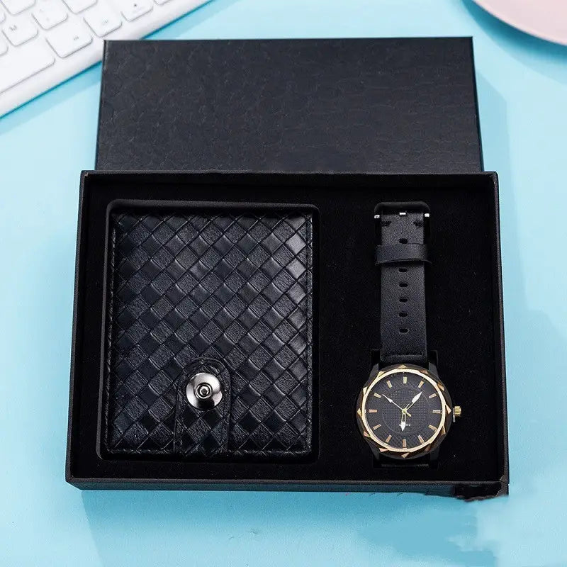 Men’s Quartz Watch and Wallet Set in the United States CHF Style