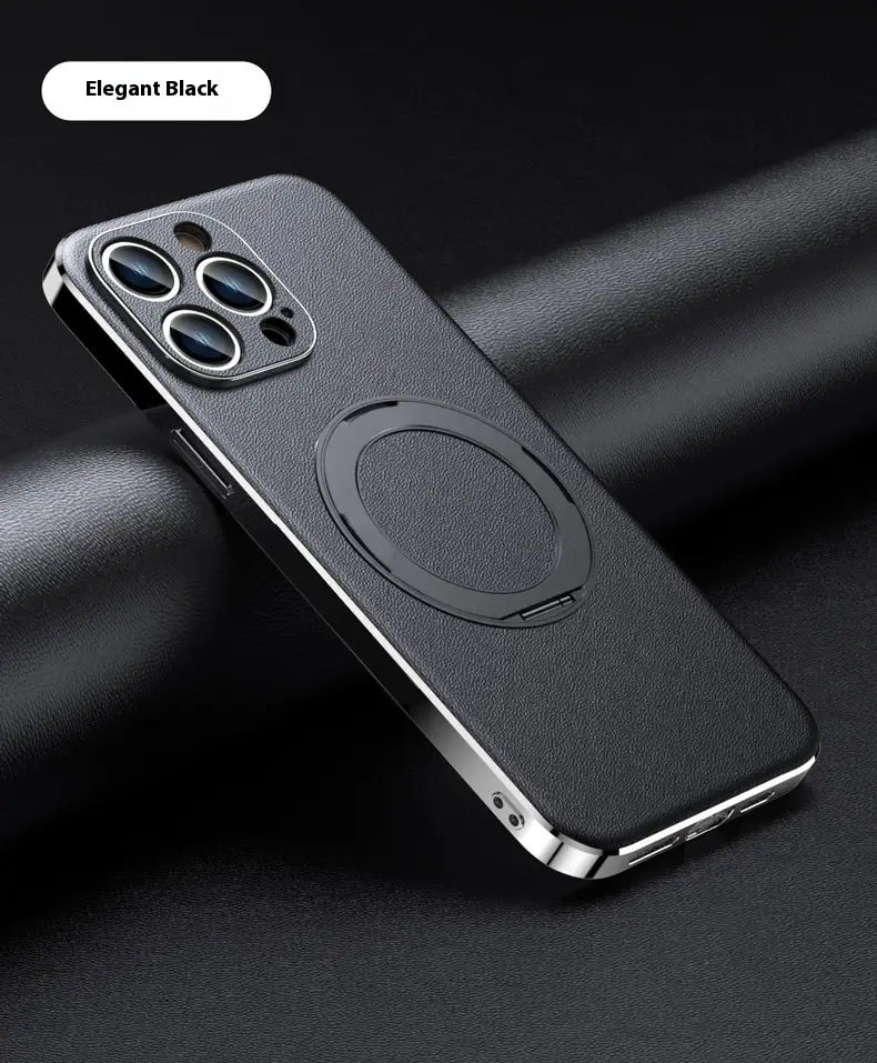 Plain Napa Texture Magnetic Rotating Phone Bracket for Cases in Multiple Colors