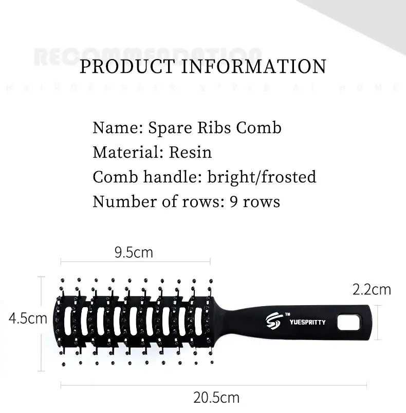 Men’s Special Retro Back Head Texture Styling Oil Comb