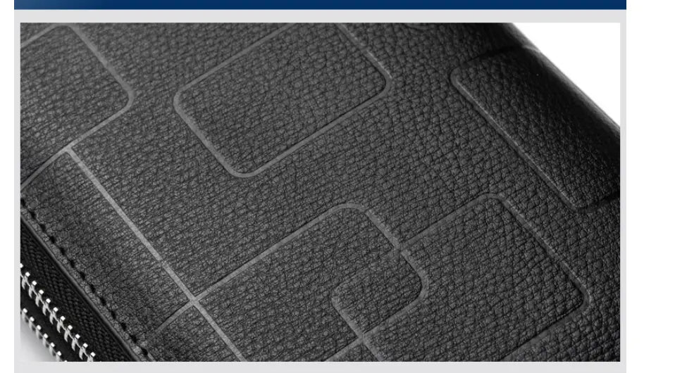 Leather Cowhide Wallet with Zipper and Card Slots for United States CHF