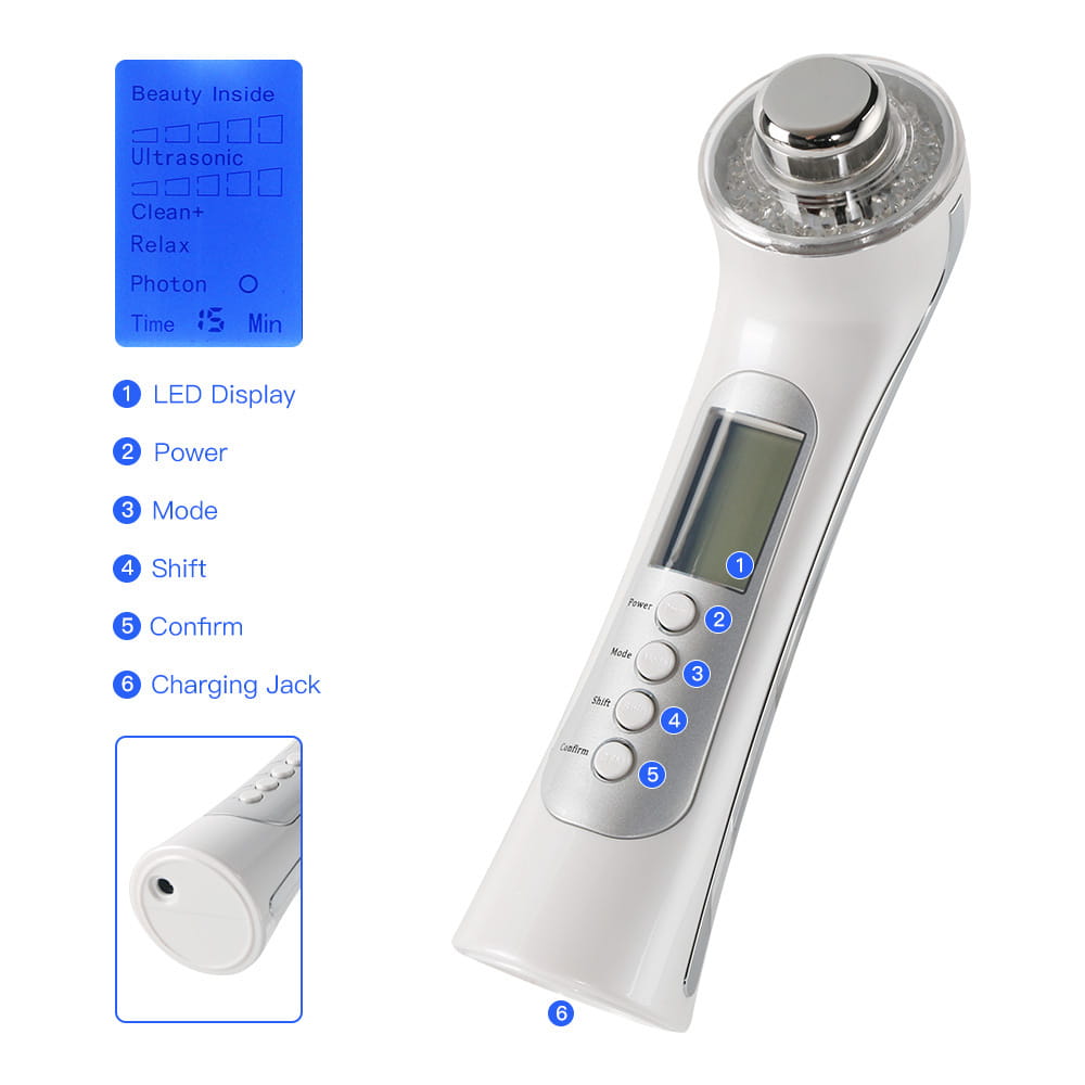 Ultrasonic Color Light Skin Rejuvenation Input And Output Instrument