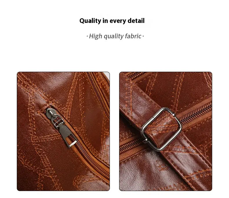 Mála Eagraí Suitcase Leathar PU le póca zipper le haghaidh taistil agus stórála