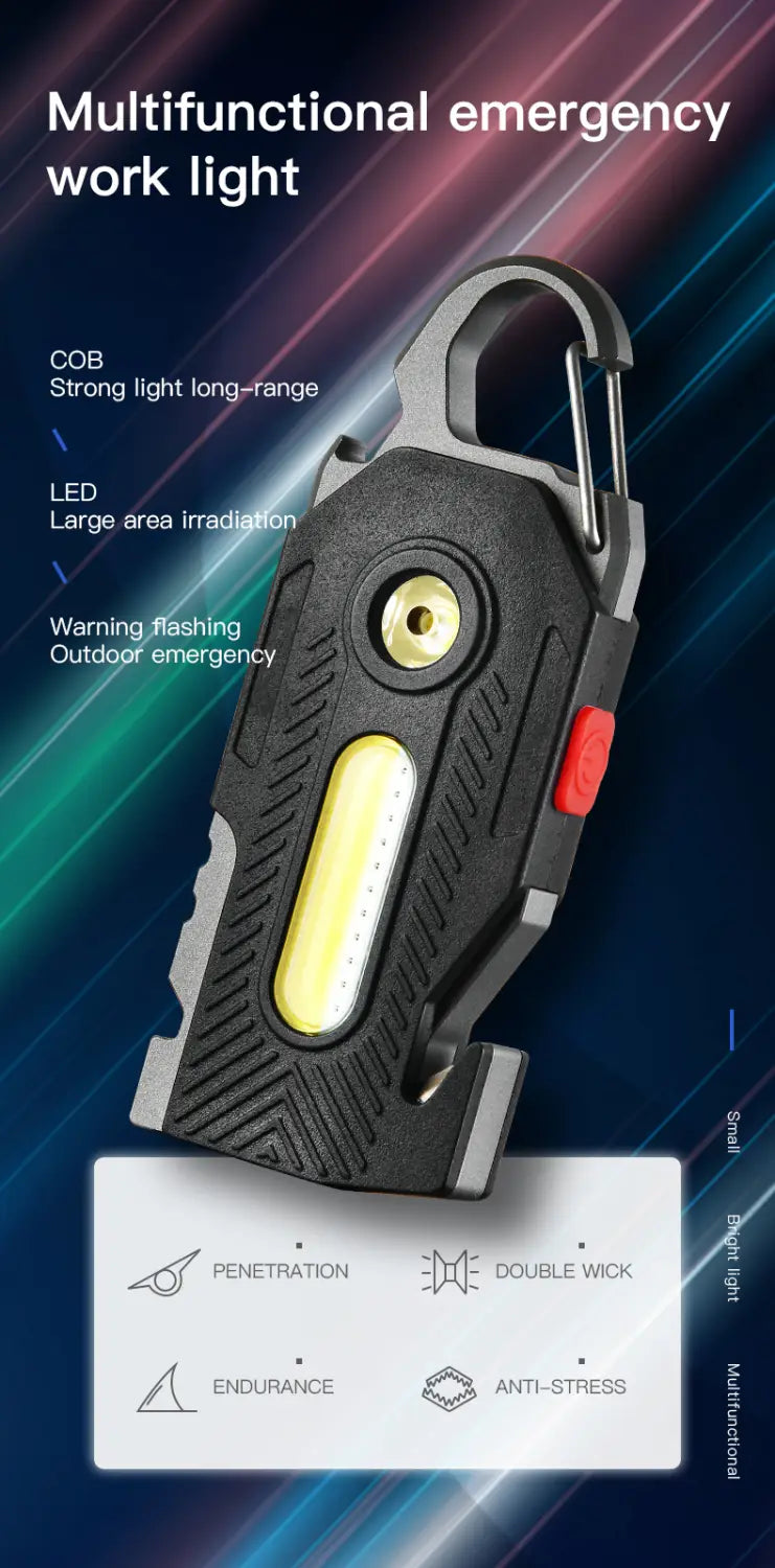 Multifunctional Emergency Charging Light Keychain with Survival Tools