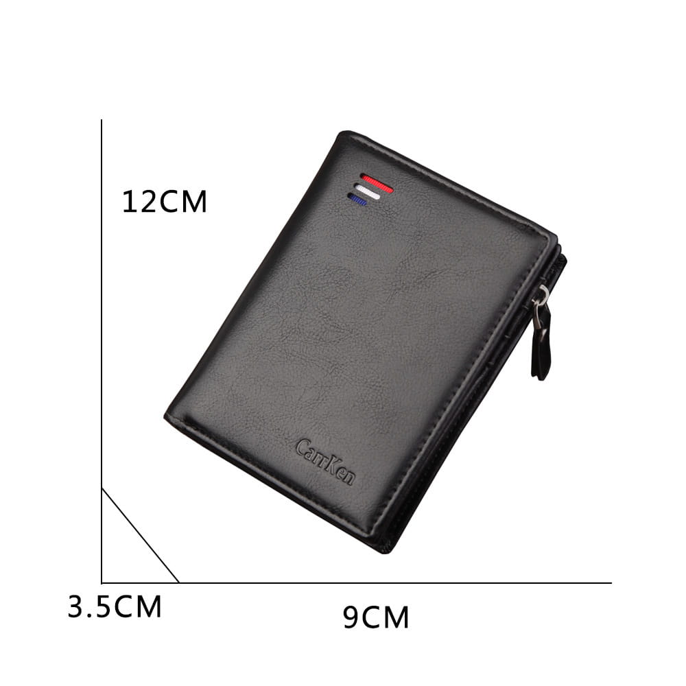 PU Leather Wallet with Opening Zipper Buckle for United States and CHF Buyers