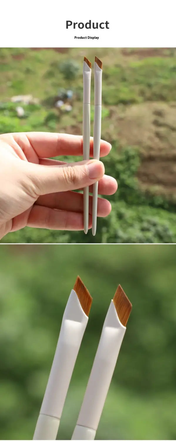 Instrument de machiaj cu fibră vegană cu perie vegană cu pensulă flată cu geantă