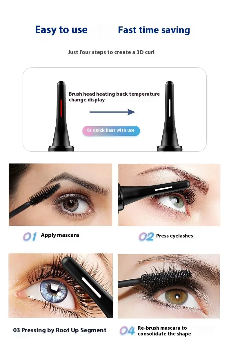 Electric Heating Eyelash Curler with Waterproof Silicone Bruch Head