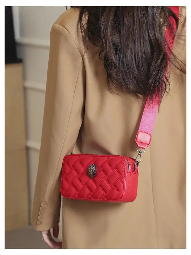 Wide Shoulder Strap Crossbody Bag with Eagle for Daily