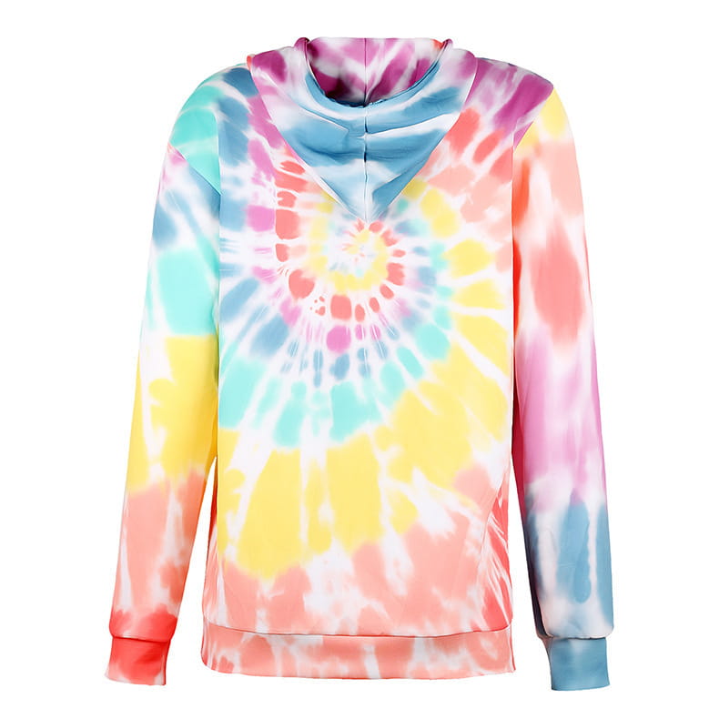 Retro Art Long Sleeve Pocket Shirt Loose Fit Polyester Orange Blue Sizes XS-3XL