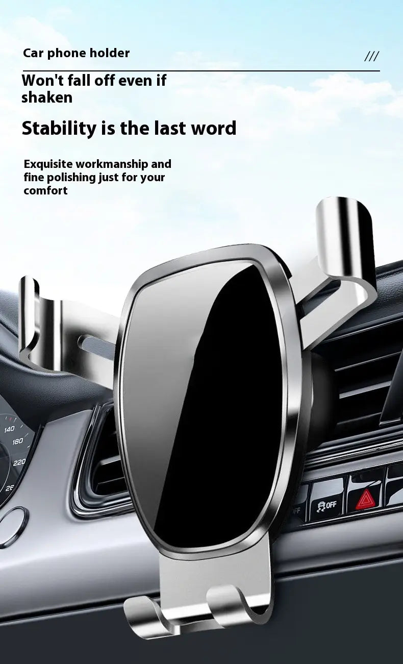 Elegant Frosted and Mirror Car Phone Holder with Shockproof Navigation Support