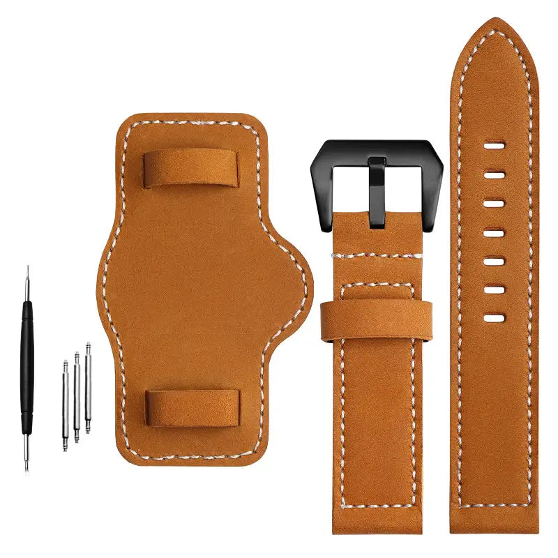 Men’s Fashion Solid Color Nubuck Leather Strap