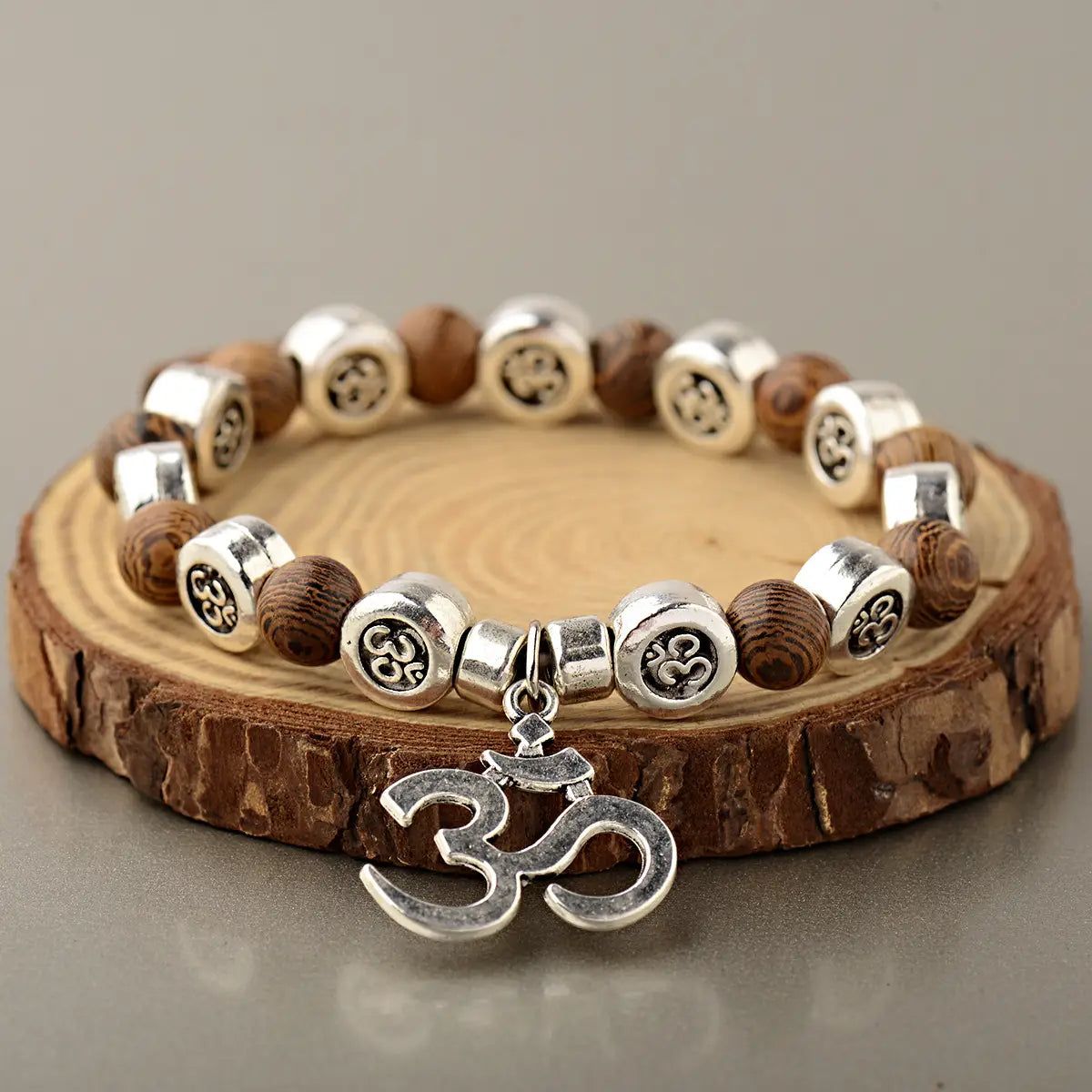 Ethnic Style Retro Elastic Bracelet Wooden Bead