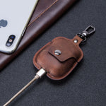 Compatible Covers Leather Keychain Portable Headset - Keychains Get Stylish with Crazy Horse Leather Headset