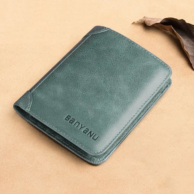 Black Cowhide Anti-Theft Wallet for Men in the United States CHF Markets