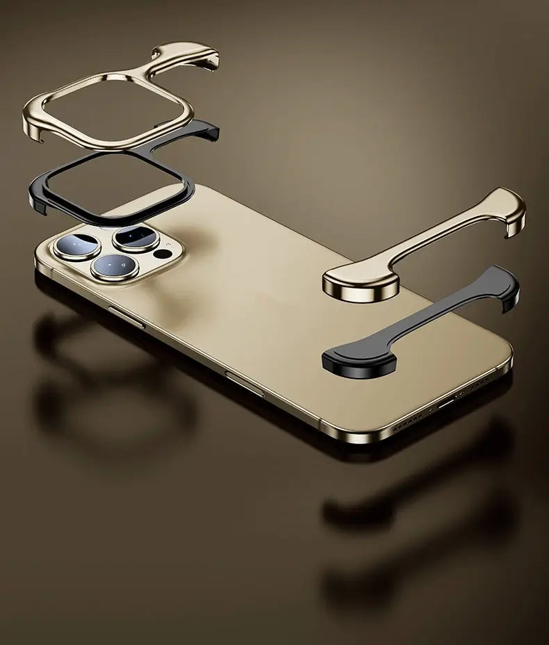 Two-in-One Metal Shell for iPhone with Corner Pad Phone Seamless