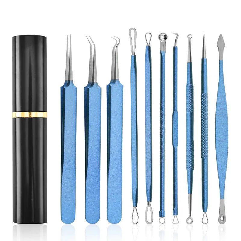 Aluminum Cylinder Mounted Acne Needle Set Of 10 Pieces