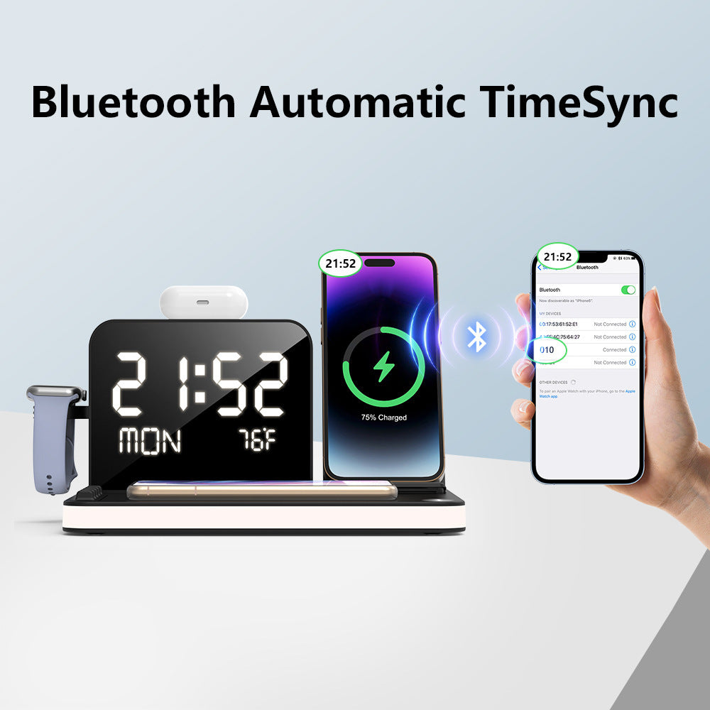 7 In 1 Charging Set Touch Night Light Mobile Phone Bluetooth Synchronization - Charge Your Phone and Light Up with 30W