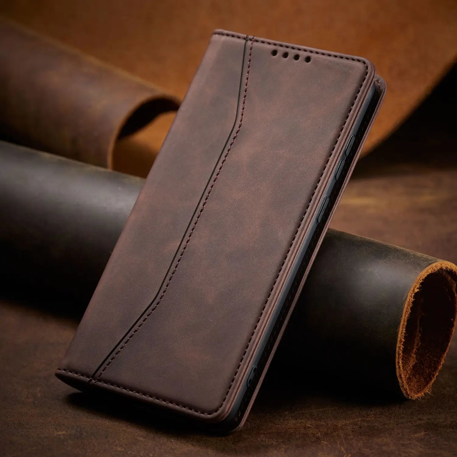 Mobile Phone Leather Case Magnetic Flip Cover