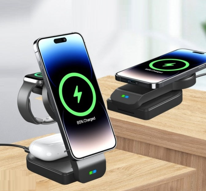 Foldable Three-in-one Magnetic Wireless Charger - Charger for Apple fans who fold in three ways