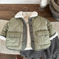 Korean Style Lamb Fur Collar Fleece-lined Thickened Cotton-padded Coat Fashion