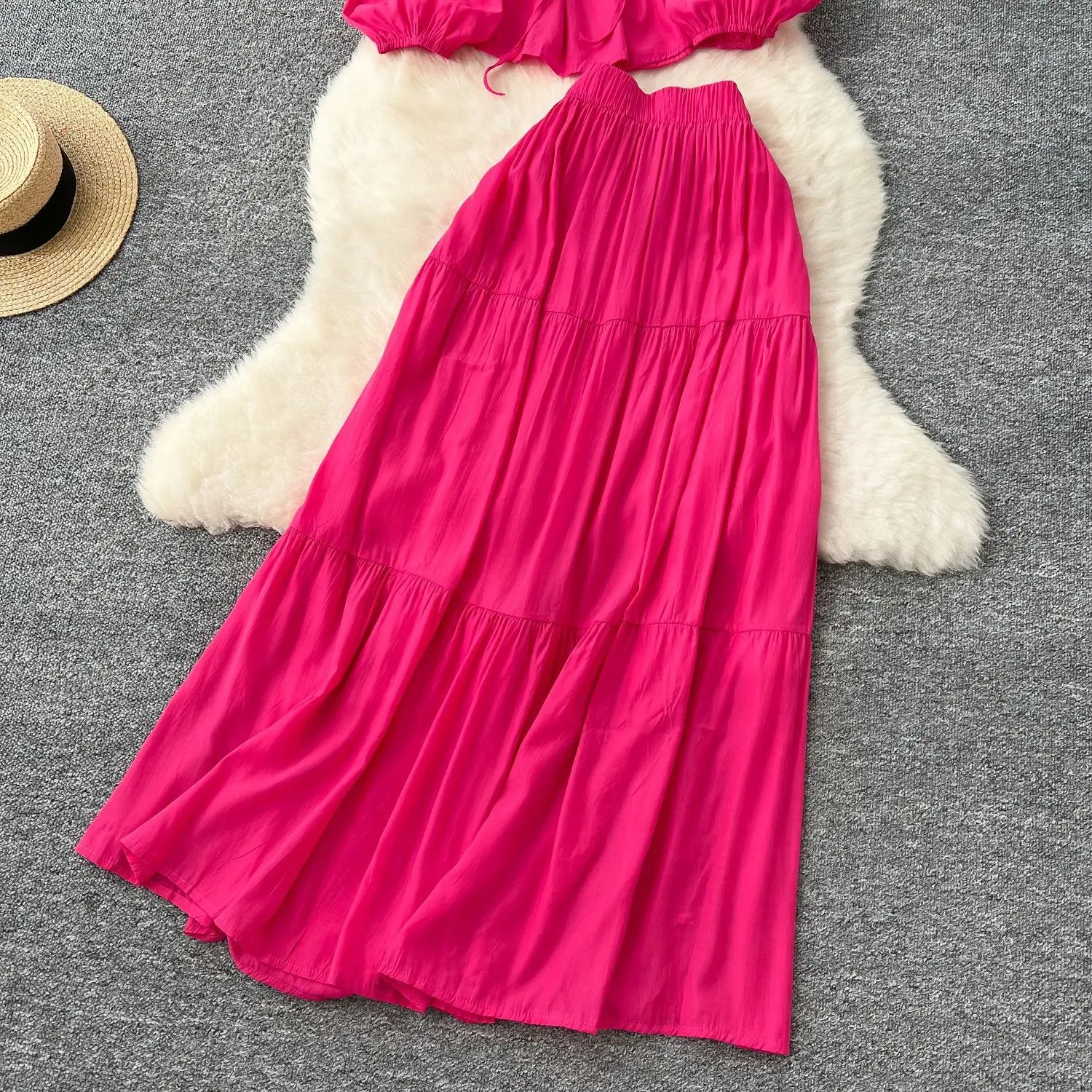 Polyester A-lijn rok met lange mouwen in meerdere kleuren voor vrouwen