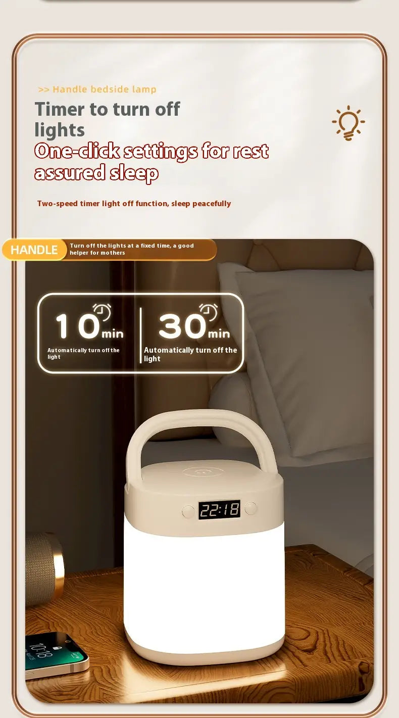 Rechargeable Portable Table Lamp with Tricolor LED Light and Remote Control