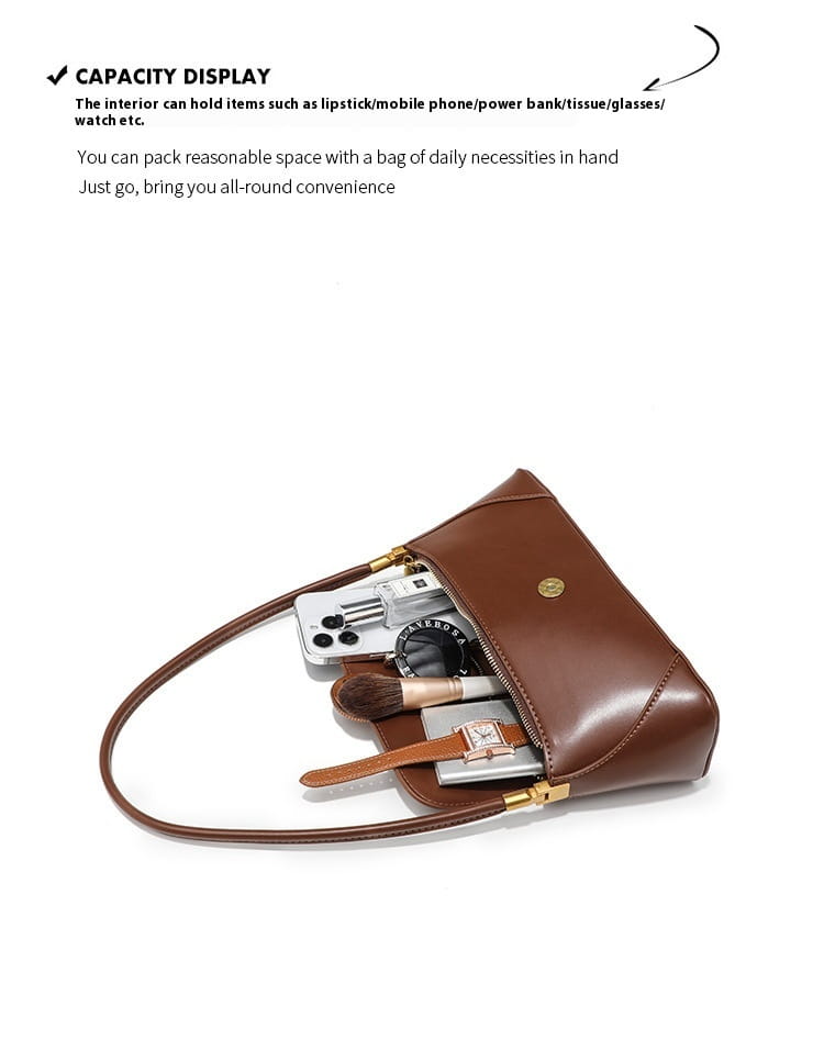 Sac à bandoulière en cuir Pu rétro pour les femmes avec une doublure douce et une poche de sandwich