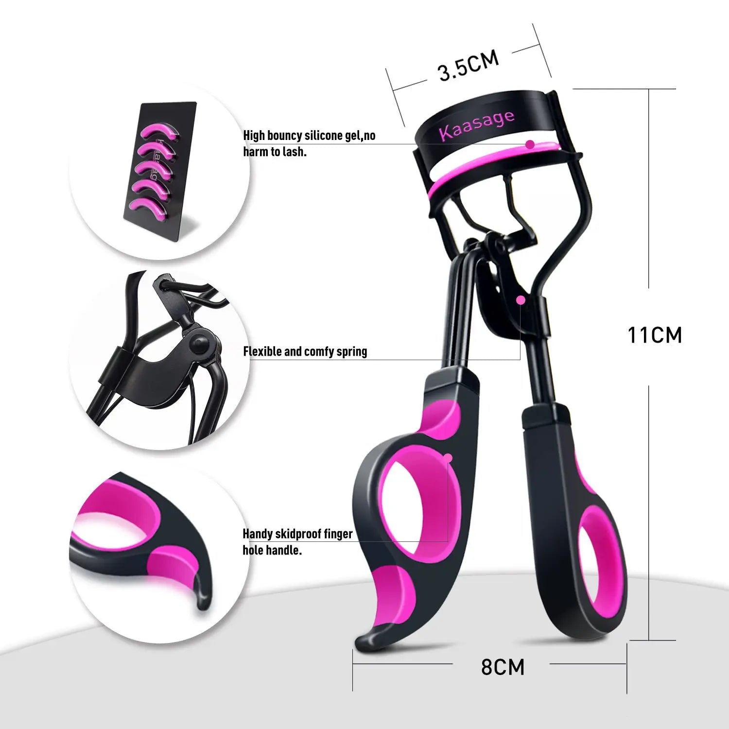 Portable Segmented Partial Curling Eyelash Clip in Silver Titanium and Colors