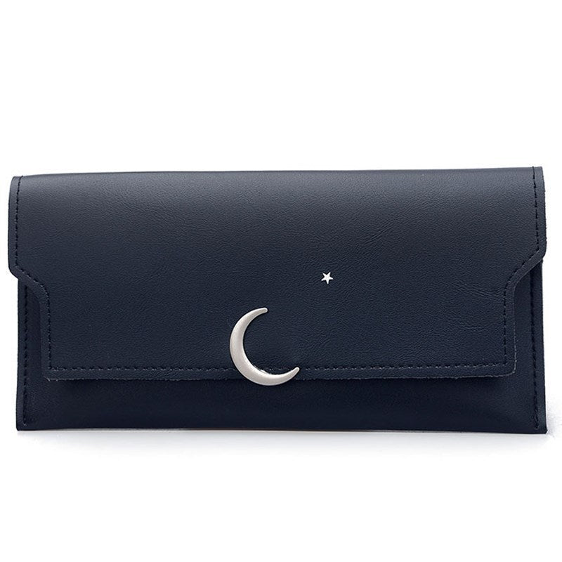 Star Moon Rivet Zipper Soft Leather Coin Wallet - Wallet So Soft Even the Moon is Jealous