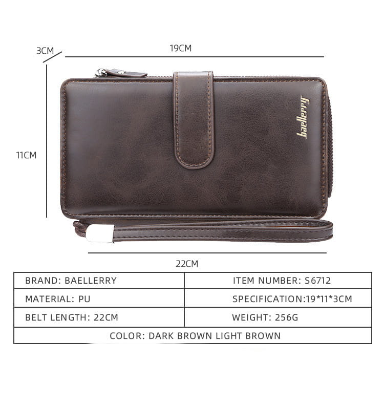 Men’s PU Leather Wallet in Dark Coffee or Light Brown for United States Buyers