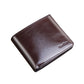 Men’s Wallet Short Zipper Buckle Oil Wax Leather - Zipper Buckle Leather Wallet for the Stylishly Organized