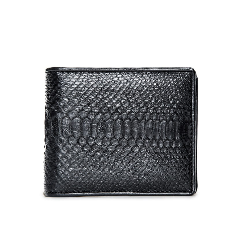 Leather Crocodile Wallet with Card Slots and Horizontal Design