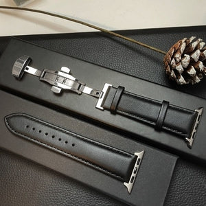 Leather Same Line Bow Buckle Premium Business Watchband