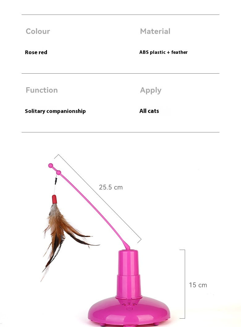 Gatto teaser bacchetta rosa rosa rotatore interattivo giocattolo per gatti