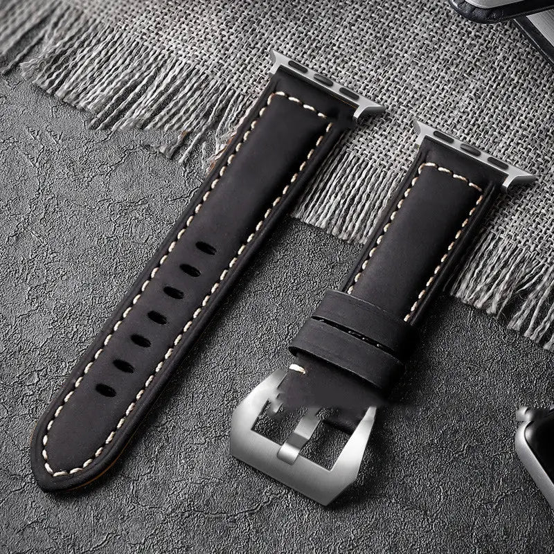 Cowhide Brushed Suede Crazy Horse Leather Strap