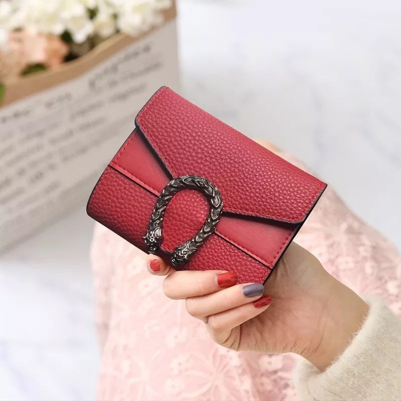 Women’s Short Splicing Leather Wallet - Chic Women’s Wallet for Your Cash and Secrets