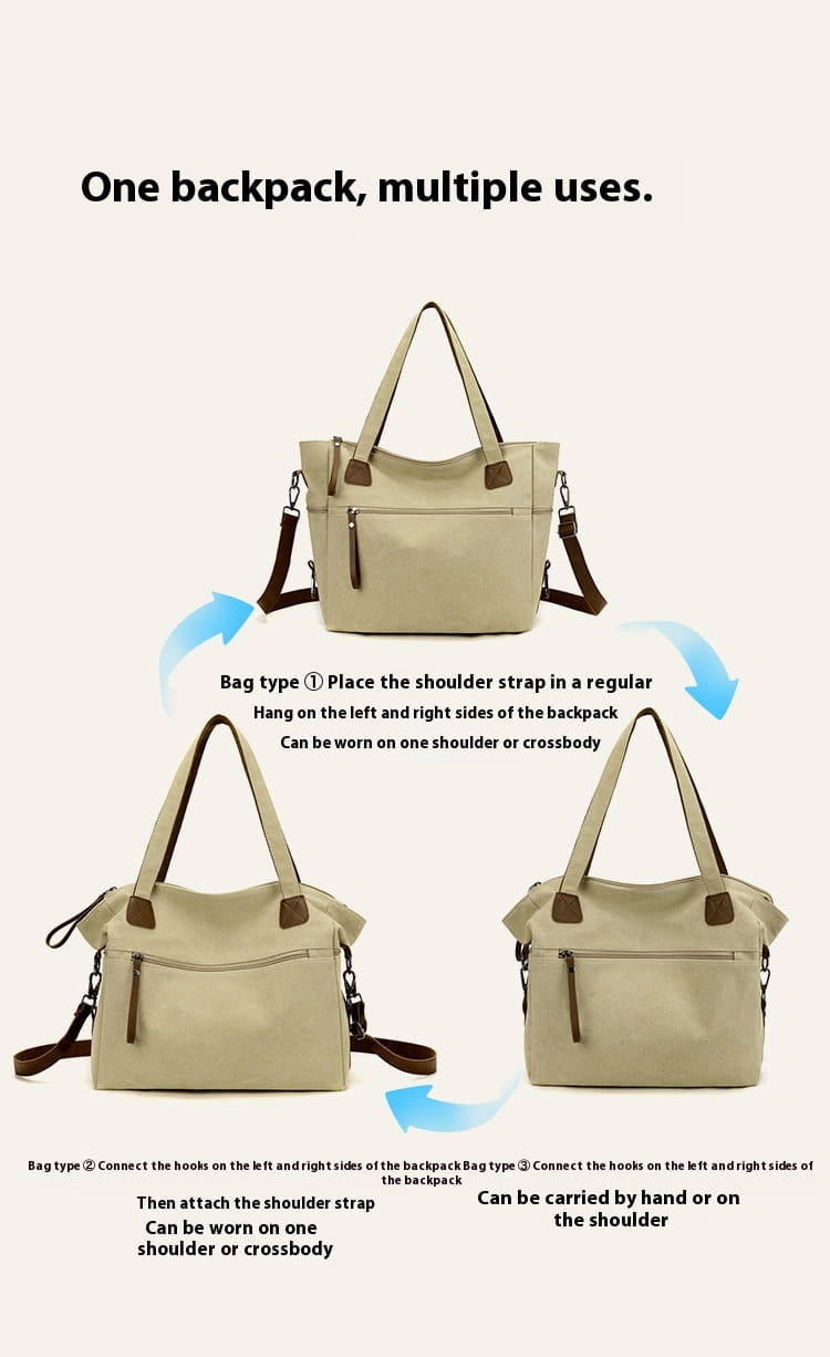 Bag do Mensageiro de Canvas com vários bolsos para viagens de trabalho e diariamente