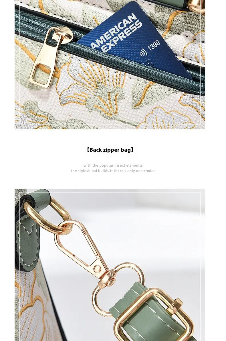 Chinese Style Printed Shoulder Messenger Bag Trendy and Practical