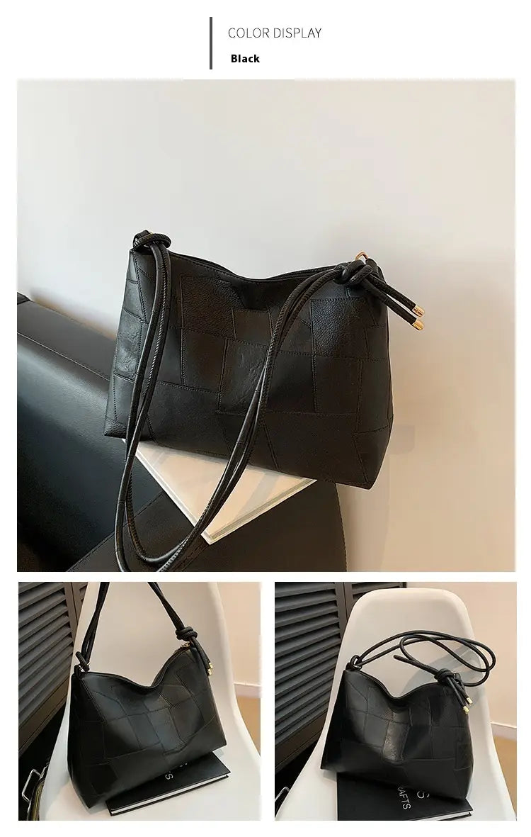 Borsa per valigia in pelle PU con una borsetta per spalla da viaggio tascabile con cerniera