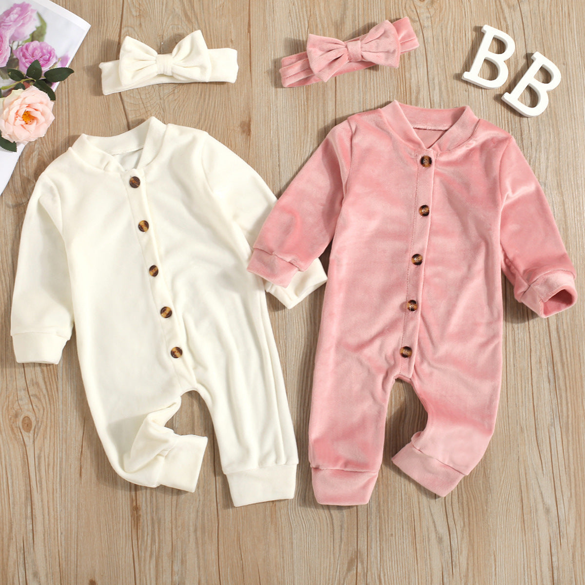 Baby Plush Infant Spring And Autumn Boneless Romper