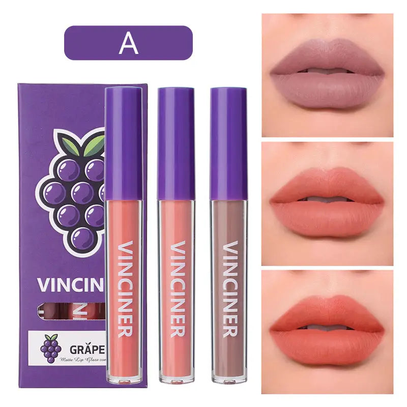 Fruits Lip Glaze Set with Matte Finish Nonstick Waterproof Moisturizing