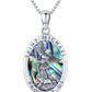 Abalone Shell Saint Michael Pendant Necklace in 925 Sterling Silver - Saint Michael Pendant: Abalone Shell Guardian