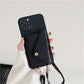 Litchi Pattern Card Holder Phone Case Envelope Crossbody Card Holder