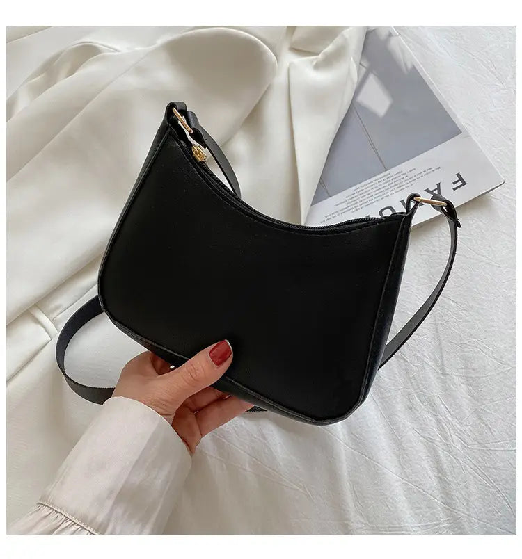 PU Leather Shoulder Bag Medium Size Lightweight Untined Multi-Color Purse