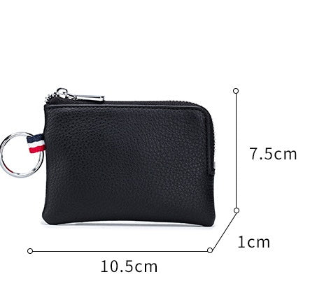 Men’s Coin Purse European And American Leather Mini Wallet Soft Leather Zip Coin Driving License Key Case Card Holder