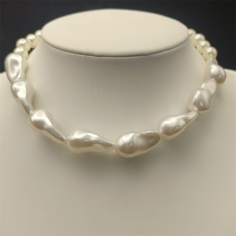 European And American Popular Necklace Creative Strange Shape Stringed Pearls