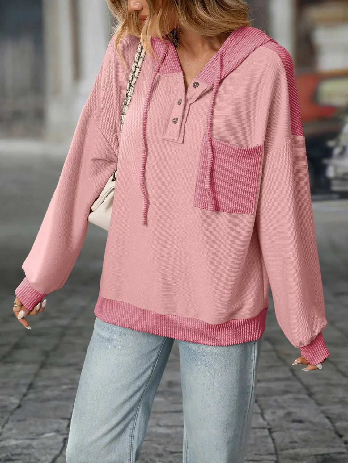 Contraste Color Twist Strip Pullover Street Fashion Pull en plusieurs couleurs