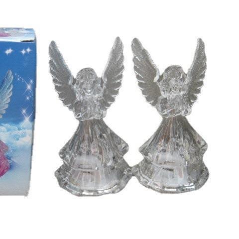 Acrylic Christmas Angel Night Light with Built-in Battery and Colorful Lighting - Teleplus acrylic christmas angel