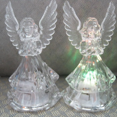 Acrylic Christmas Angel Night Light with Built-in Battery and Colorful Lighting - Teleplus acrylic christmas angel