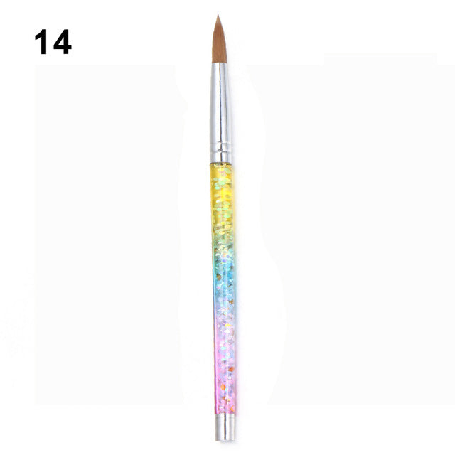 Acrylic Powder Nylon Nail Art Brush with Glitter Liquid for Manicur - Teleplus nail art brush acrylic powder nylon